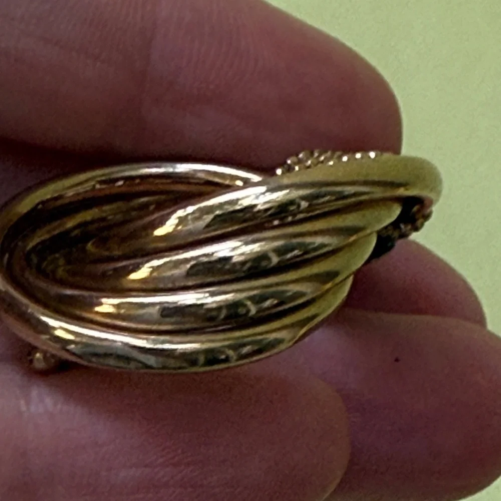 Vintage and Unique 12K Gold-Filled Multi-Hoop Brooch